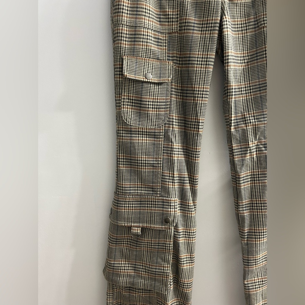 Urban outfitters plaid flare cargo utility pants - Picture 3 of 9